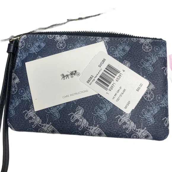 Coach Navy and Light Blue Wristlet - Picture 4 of 5
